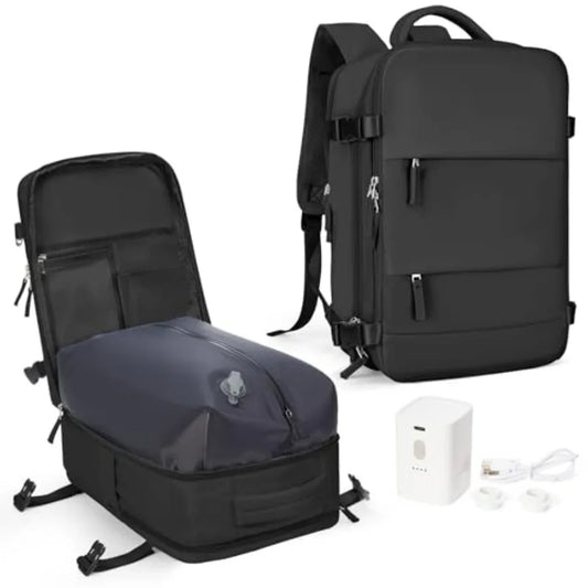 Vacuum Backpack Travel with PumpTravel Backpack with Vacuum System For Women Men Carry On Backpack Hiking Backpack Waterproof O